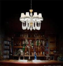 航轩 LED卧室吊灯欧式玻璃吊灯田园蜡烛水晶灯客厅卧室装饰灯