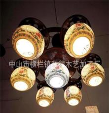 廠家供應中式現代客廳餐廳藝術吊燈樓梯燈具 鏤空雕花陶瓷吊燈