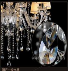 奢华欧式水晶灯 复式楼双层蜡烛灯 客厅大堂玻璃吊灯 5011-10+5