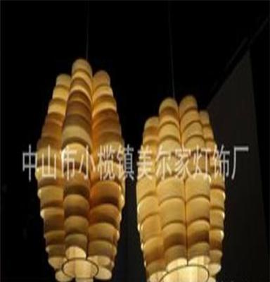 工厂直销，东南亚，纯手工制作，照明木皮餐厅吊灯，创意吊灯，