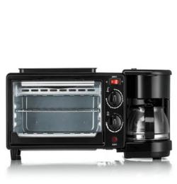 厂家直销多功能电烤箱+咖啡机+电烤盘三合一早餐机