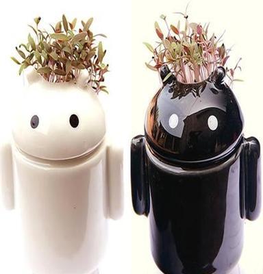 供应机器人新奇特室内植物盆栽 创意玩具礼品