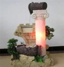 1.3米欧式罗马柱灯光喷泉盆景