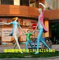 广州商业美陈玻璃钢逛街购物抽象人雕像摆件