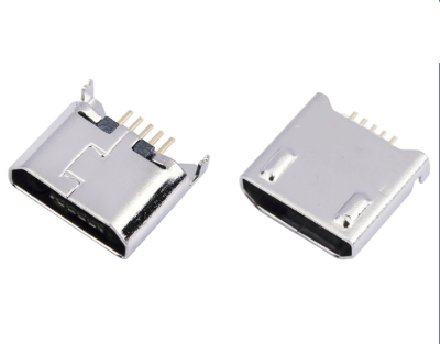 MICRO USB 5P沉板1.2母座SMT后两脚DIP插板