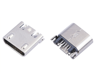 MICRO USB 5P B型母座牛角反向直边DIP插板