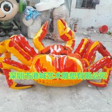 深圳海鲜店餐厅玻璃钢螃蟹雕塑定制零售厂家
