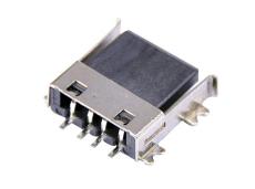 A母USB连接器母座SMT全贴 无外壳 LCP黑胶