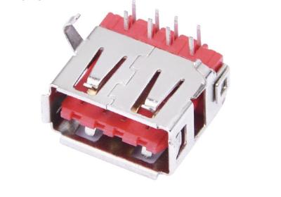 A母USB连接器母座SMT全贴 无外壳 LCP黑胶