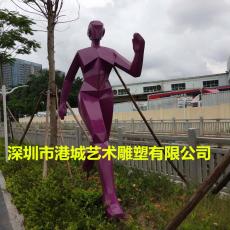 体育运动主题玻璃钢跑步抽象人物雕塑定制厂
