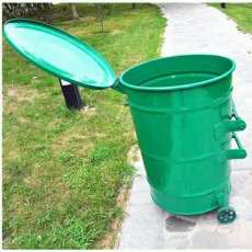 环卫垃圾桶 铁质圆桶 市政挂车垃圾桶