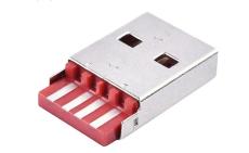 A公USB雙面插公頭焊線式AM不分正反面插頭紅