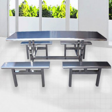 学生不锈钢餐桌椅 不锈钢八人餐桌康胜直销