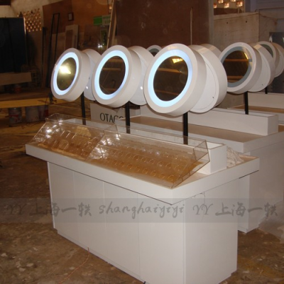 金華展柜廠家定做商業(yè)柜臺木質(zhì)烤漆展示柜