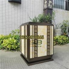 中式仿云石柱頭燈電鍍不銹鋼矮柱燈庭院地燈