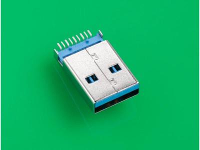 USB AM 3.0 长17.6MM 沉板1.9MM 无柱 蓝胶