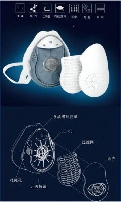 电动口罩 中辐PM2.5口罩 防护口罩