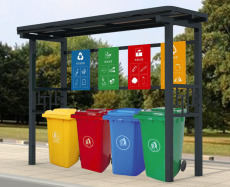 社区用垃圾分类亭厂家 户外垃圾收集亭定制