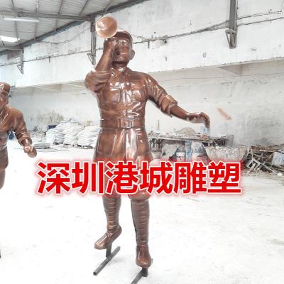 贵州玻璃钢吹冲锋号战士人物雕像定制厂家
