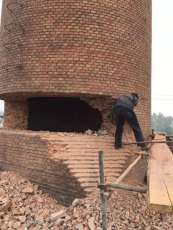 拆除烟囱 拆除砖烟囱 定向拆除25米烟囱