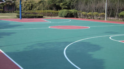 广东东莞市横沥镇硅PU篮球场施工