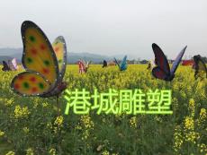 菜花场地玻璃钢蝴蝶雕塑让湖南景区人气大增