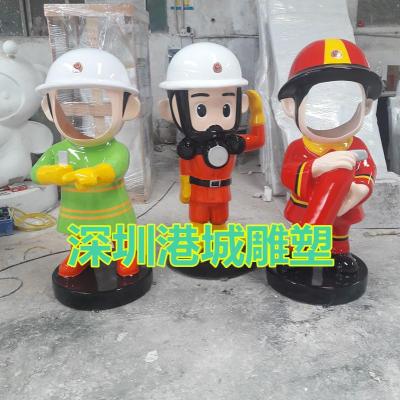 广州玻璃钢消防员卡通雕塑送货上门厂家