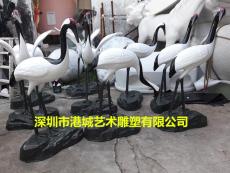 东莞绿化园林玻璃钢仙鹤雕塑零售价多少一件