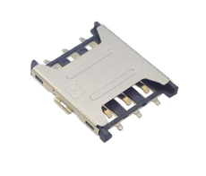 GSM卡座厂家直销NANO SIM卡座6P直插式外焊