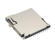 TF卡座1.8H自弹外焊自锁MICRO SD卡座连接器