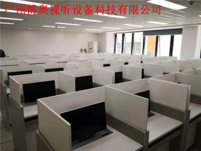 广州电动升降屏风考试桌智能语音机考卡座