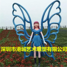 云浮景区玻璃钢蝴蝶仙子雕塑个性化定制厂家