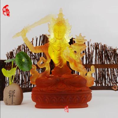 鄭州文殊菩薩琉璃佛像 佛堂佛像供奉擺件
