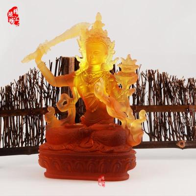 鄭州文殊菩薩琉璃佛像 佛堂佛像供奉擺件