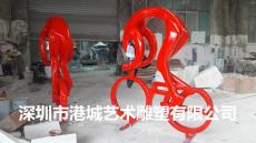 玻璃钢抽象骑单车人物雕塑深圳零售工厂报价