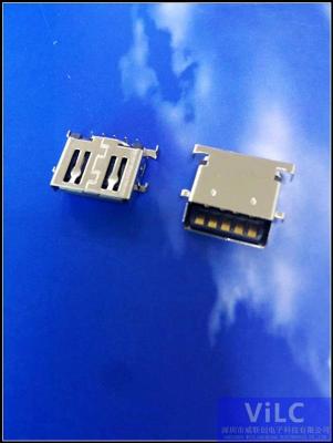 沉板5P大电流USB4.0母座-斜口尾插-四脚破板