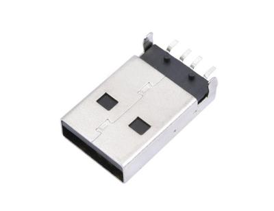 A公USB4.0公头180度贴板SMT贴片式USB插头