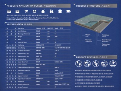 重庆批发凯立龙凯思系列PVC防滑耐磨塑地板