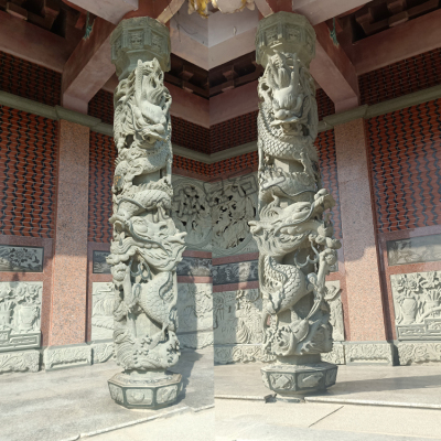 石雕龍柱多少錢 寺廟青石雕刻石雕龍柱