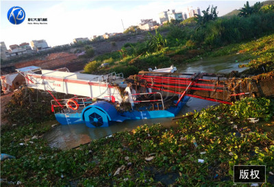 河面垃圾打捞船   收割清理水浮莲机械