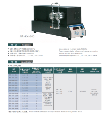 日本精密科学NS柱塞泵NP-KX-820