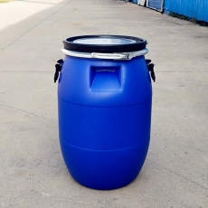 60L大口蓝桶60升开口法兰塑料桶化工桶