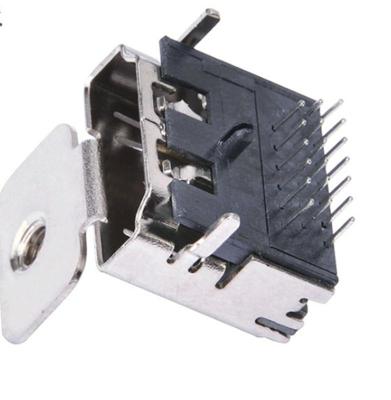 A型HDMI高清接口19P母座三排针插板带耳固定