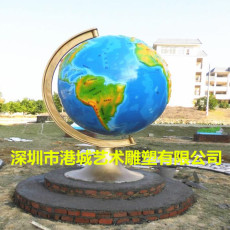 湖南大学玻璃钢地球仪雕塑校园地理文化摆设