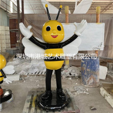 小蜜蜂玻璃钢雕塑昆虫卡通蜜蜂公仔雕像报价