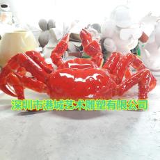 深圳海鲜美食店玻璃钢螃蟹雕塑定制价格