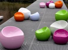 户外批发零售玻璃钢家具苹果坐凳雕塑厂家