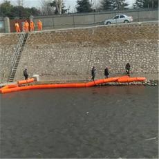 進水口圓柱形塑料浮筒水電站浮式攔污排安裝