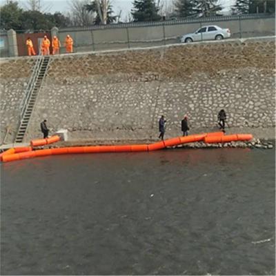 进水口圆柱形塑料浮筒水电站浮式拦污排安装