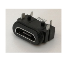90度插件式MICRO 5P USB防水母座 針貼片